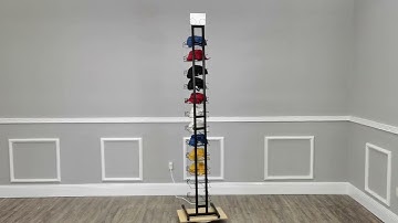 18165 Hat Rack Baseball Cap display storage organizer closet retail shop sports team 3D Instructions