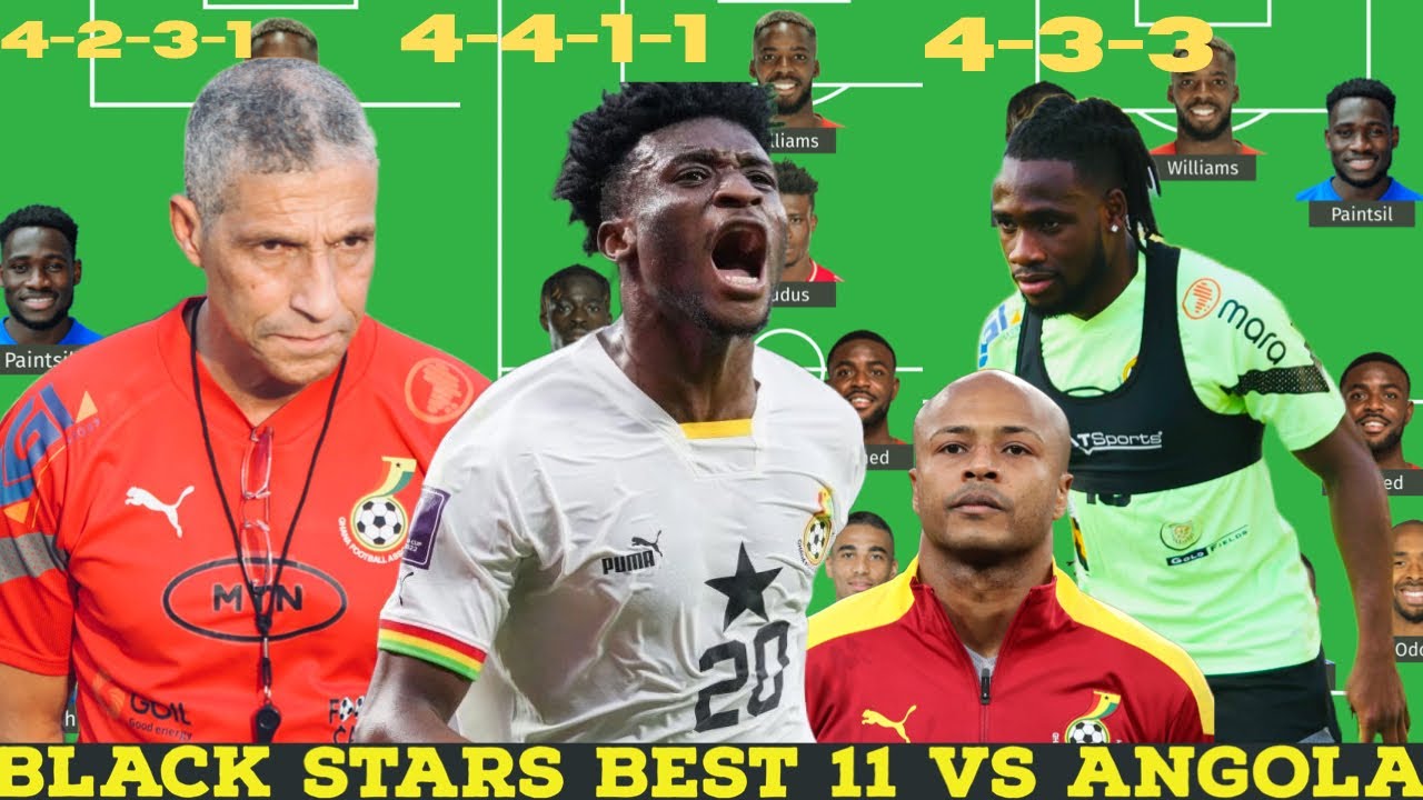 Ghana Vs Angola | Black Stars Likely Best Starting 11 | 4-4-1-1, 4-2-3