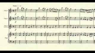 Video thumbnail of "Red House - John Playford - for 2 or 3 flutes with piano"