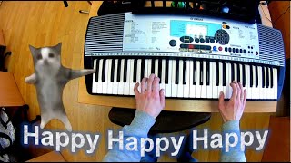 Happy Happy Happy Cat Meme with musical instruments. Мем Хаппи на музыкальных инструментах