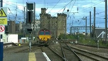 DB Schenker class 66 passes through Newcastle Central station