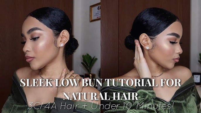 🔥 SLICK LOW BUN on THICK NATURAL HAIR (NO HEAT) + LAYING EDGES
