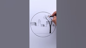 Vẽ PHONG CẢNH THÀNH PHỐ bằng BÚT CHÌ #shorts