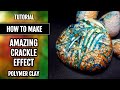 Unique Crackle Effect on polymer clay: "Painted old wood"! How to make. Polymer clay project!