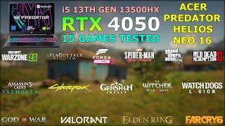 Acer Predator Helios Neo 16 - RTX 4050 + i5-13500HX - 15 Games Tested in 2023