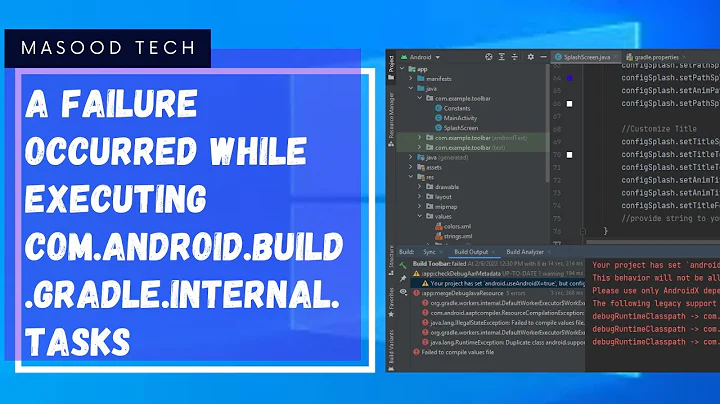 Android Studio Bumblebee | A Failure Occurred While Executing com.android.build.gradle.internal.task