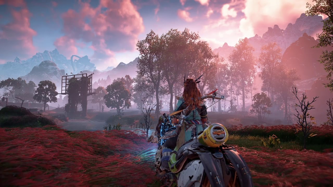 Horizon Zero Dawn - River Ambiance (birds, river, white noise, ambient music, trees)