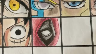 desenhando o olho do Deadpool, drawing the eye Deadpool (acelerado)