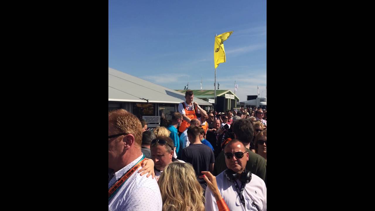 BRITISH TOURING CARS 2016 - FUNNY MOMENT ON THE PODIUM WITH ROB COLLARD