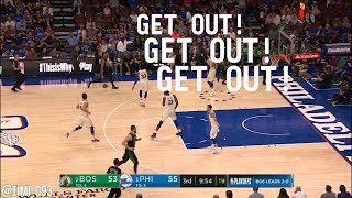Brad Stevens call the play on the floor again, this time tells Terry Rozier to "get out"