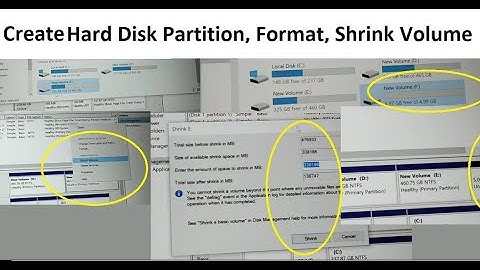 how to Create New Hard Disk Partition, Format, Shrink Volume for windows 11, 10, 7, 8, From Existing