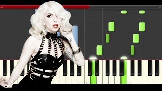 Video thumbnail of "Lady Gaga I want Your Love Piano Tutorial Midi Cover Hard Sheet Partitura"