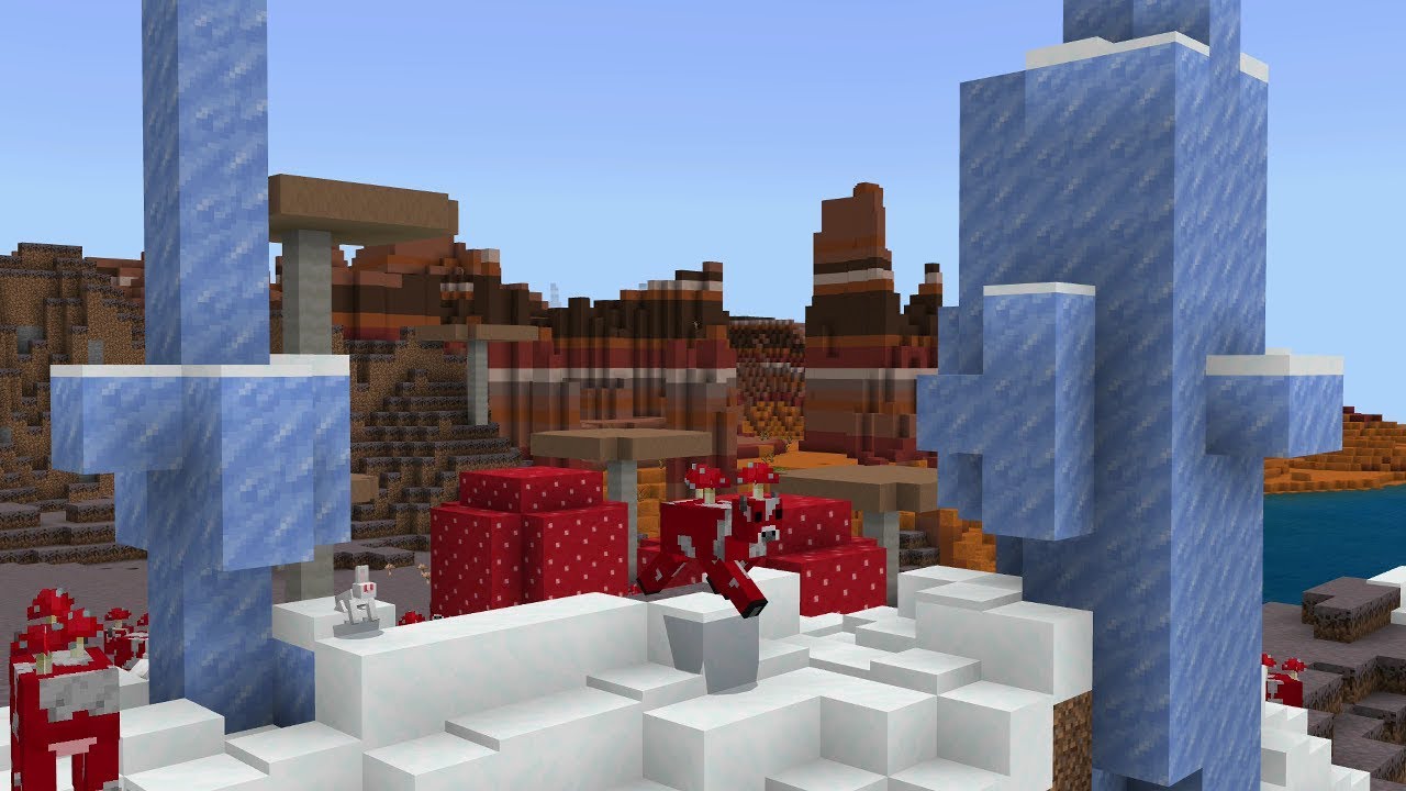 Minecraft: ICE SPIKES, MOOSHROOM & MESA COMBO SEED! (Pocket Edition, Xbox One, Switch, W10)