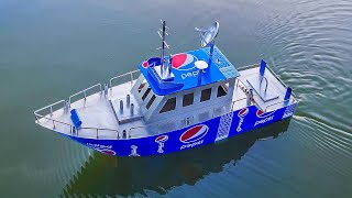 Faça um barco elétrico incrível com latas de Pepsi e motor DC  DIY BOAT