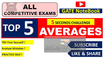 TOP 5 AVERAGES BASED QUESTIONS WITH 5 SEC CHALLENGE - ALL COMPETITIVE EXAMS