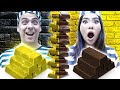 GOLD FOOD VS CHOCOLATE FOOD CHALLENGE IN JAIL | EATING ONLY SWEET 24 HOURS BY CRAFTY HACKS