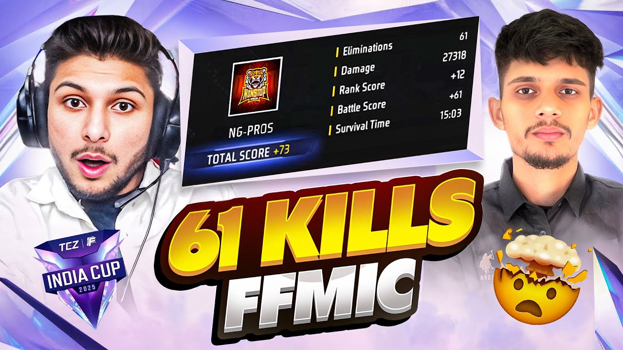 NG PROS 🧡 Highest 61 Kill Game in FFMIC 🥵😻 @Nonstop Gaming