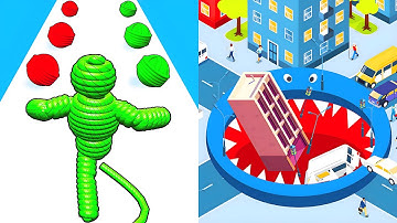 Rope Man Run VS Hole.io ⚡🌀 Max Level Gameplay Walkthrough Android iOS Update 9924