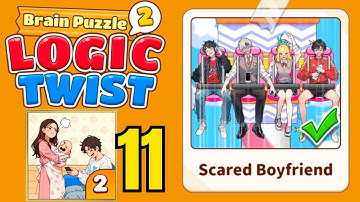 Brain puzzle 2 logic twist level 11 walkthrough ( scared boyfriend ) 