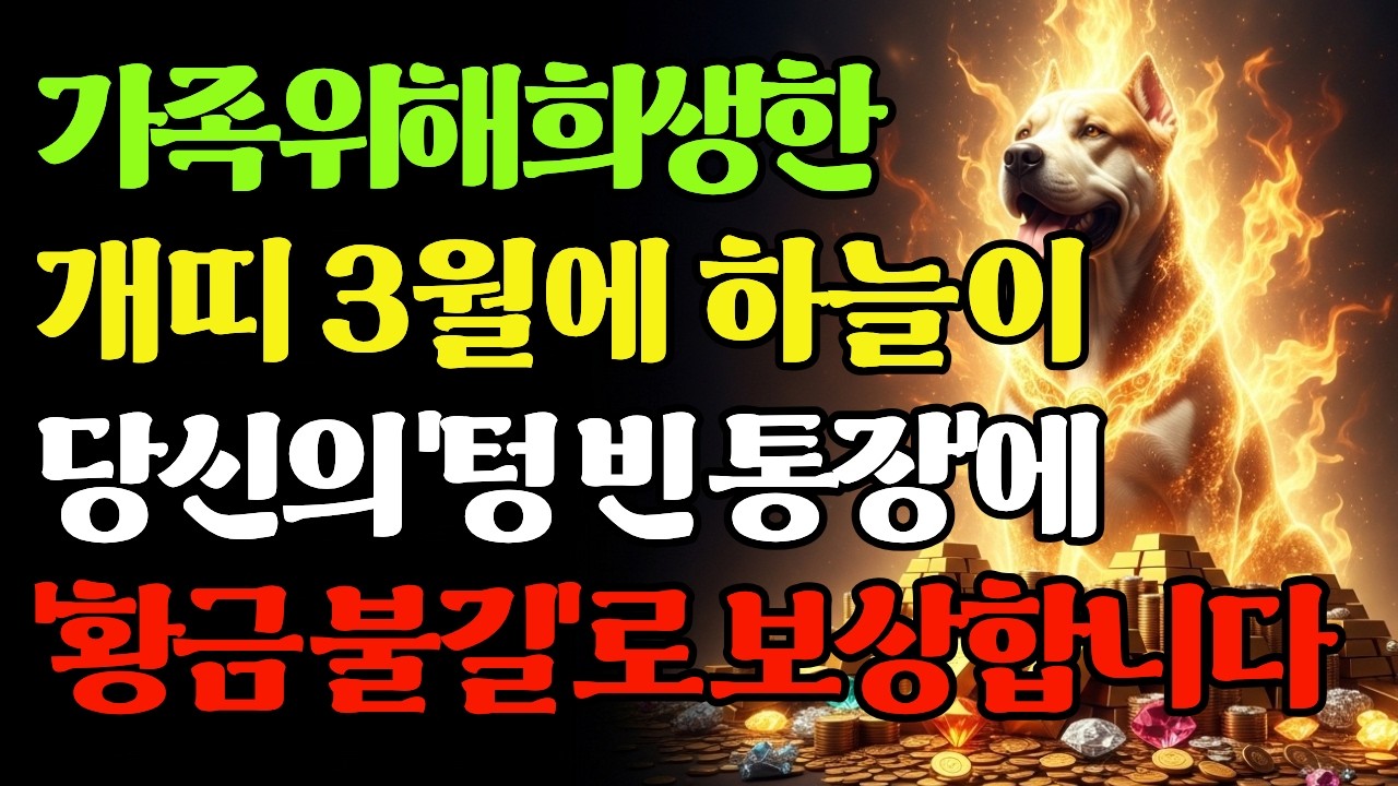 58년, 70년, 82년생 개띠, 드디어 때가 왔다! 3월부터 묵혀둔 창고에서 돈다발 쏟아지는 대박 운세 #운세