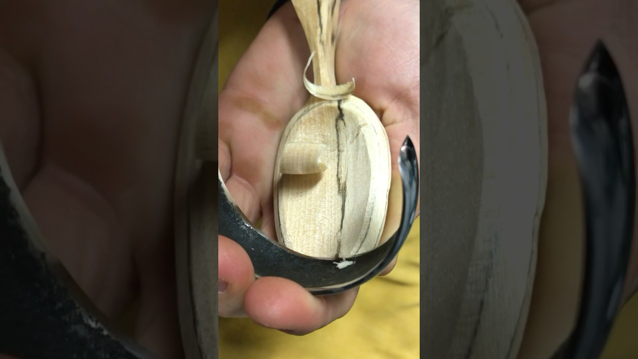 Finishing up a spalted birch spoon bowl 