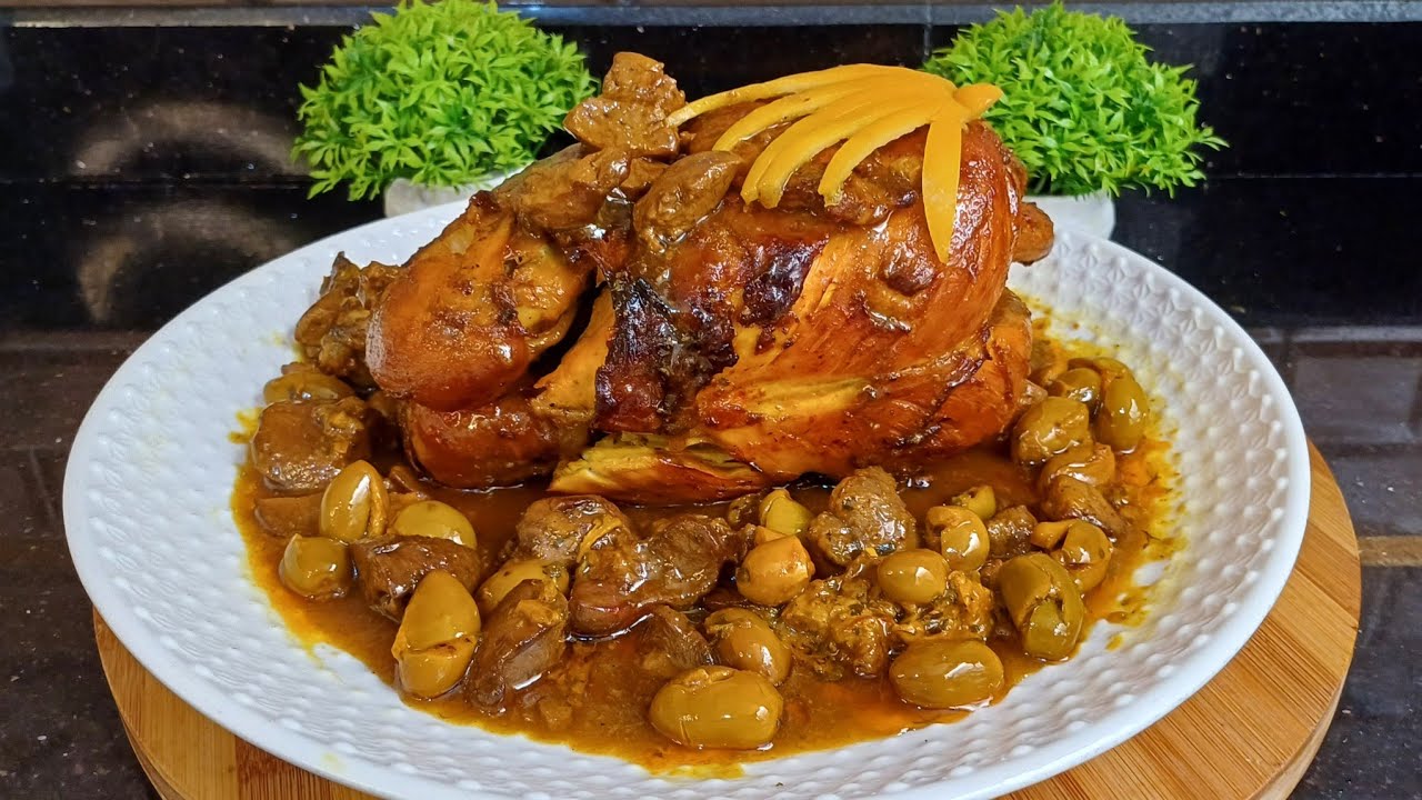 بغيتي تعلمي طيبي دجاجة محمرة بمداق الاعراس مع جميع الأسرار كجي فتي والمريقة خاترة ومعلكة بنة لاتقاوم