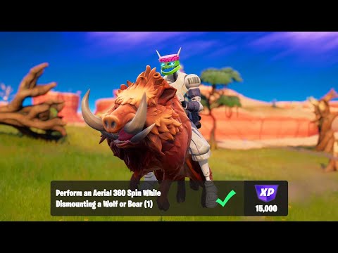 Perform an Aerial 360 Spin While Dismounting a Wolf or Boar - Fortnite Quests