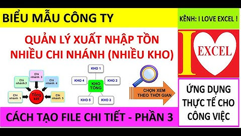 BẢNG QUẢN LÝ XUẤT NHẬP TỒN CHO NHIỀU KHO (NHIỀU CHI NHÁNH) - PHẦN 3 - ILOVEEXCEL!