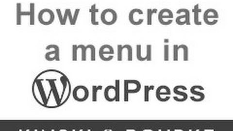 Create a menu in WordPress 4.5