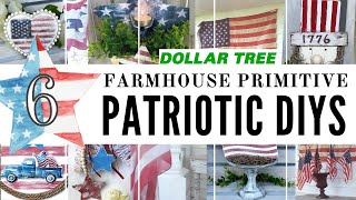 Rustic Primitive Patriotic DIYs | Dollar Tree Summer DIY/4th of July Home Decor