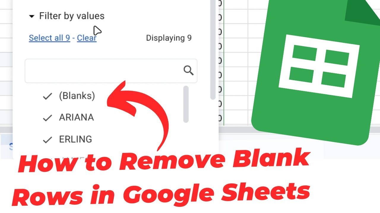 How to Remove Blank Rows in Google Sheets (Clean Data) - YouTube