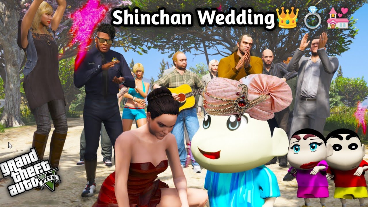 GTA 5: Shinchan Ring Ceremony 🥹💍 Franklin Kiara Loved Riya 🌹😘 Family Get-together 😁Ps Gamester