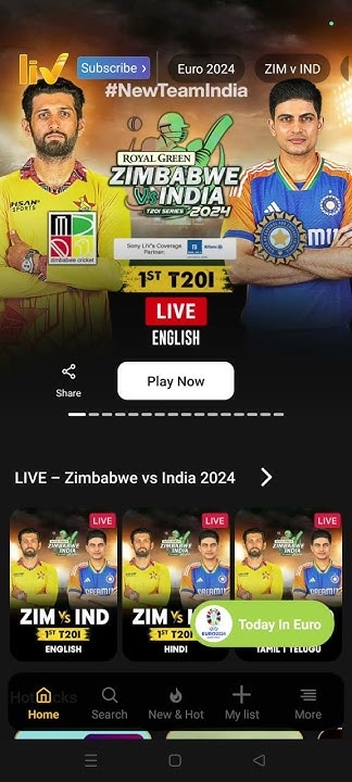 Live Cricket Streaming In Hindi Sony Liv #india vs zim live match. #cricket T20 match live . (sony liv). - YouTube