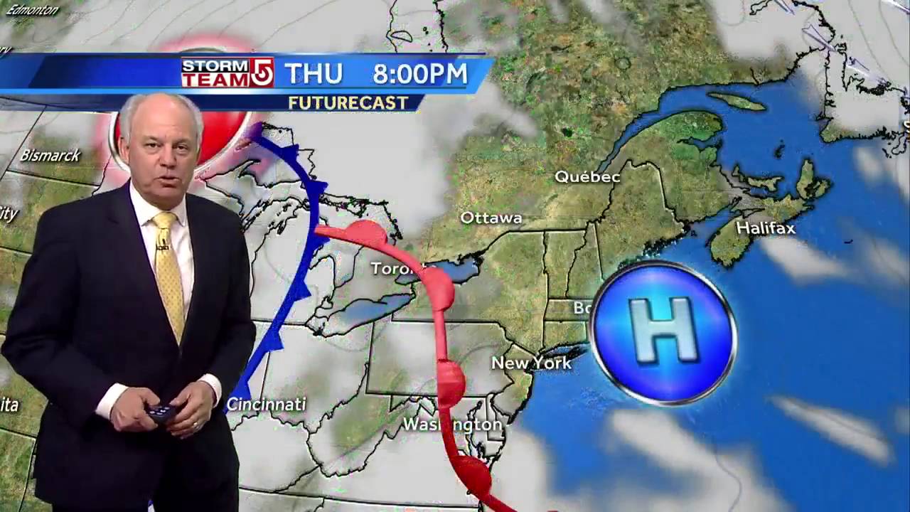 Showers overnight, cooler Friday