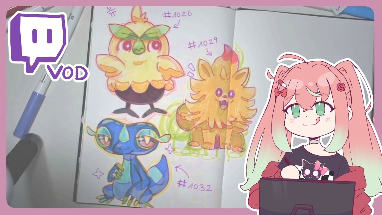 [Stream VOD] Drawing the new Gen 10 Starter Pokémon