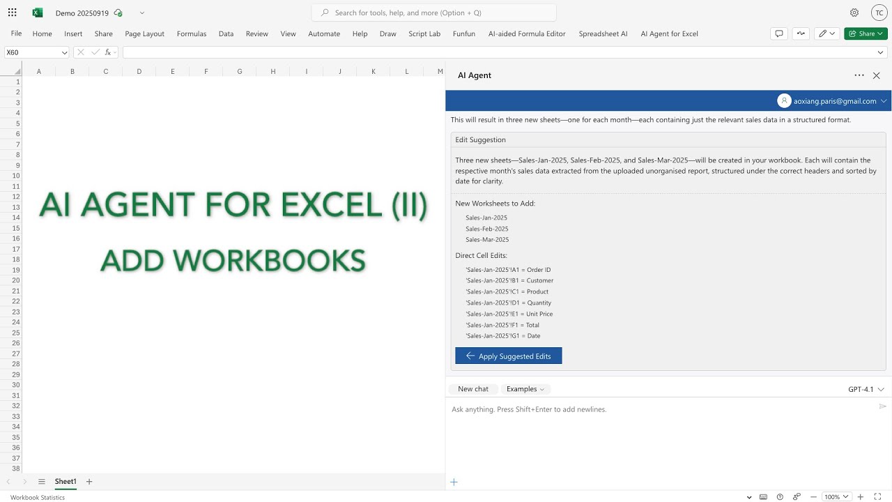 AI Agent for Excel (II) - Add Workbooks
