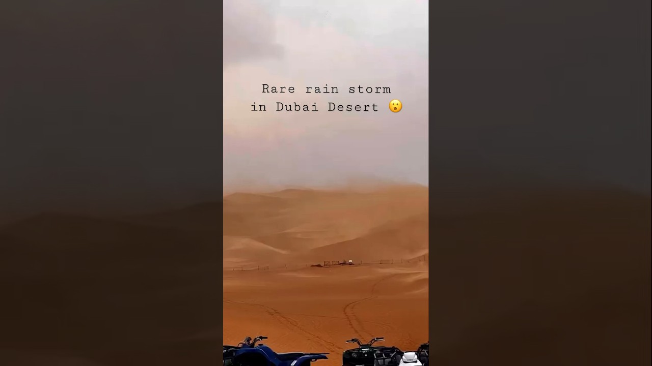 Unseen footage of Rain storm in Dubai Desert 