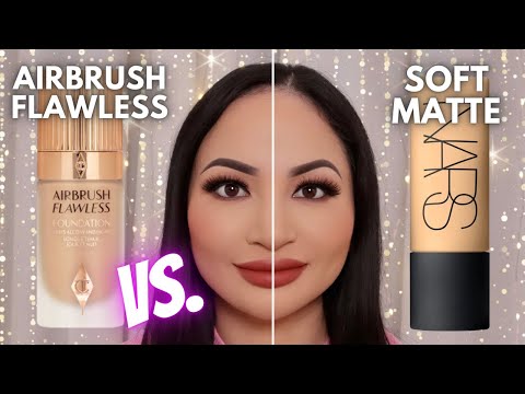 CHARLOTTE TILBURY AIRBRUSH FLAWLESS VS. NARS SOFT MATTE COMPLETE FOUNDATION | Review & Wear Test!