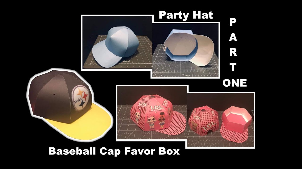 baseball-hat-favor-box-wearable-party-hat-part-1-template-prep-design-youtube