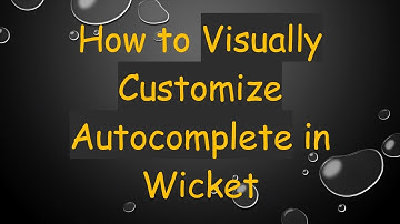 How to Visually Customize Autocomplete in Wicket