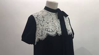 Платье плиссе с белым кружевом / индивидуальный пошив на заказ