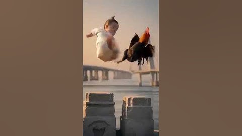 Ai generated animated video | a healthy little baby boy fighting with hen #ai #cute #trendingshorts