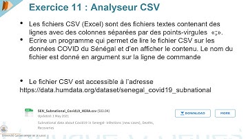 LC Series Fichiers 20 - Exercice 11 et Correction : Analyseur CSV