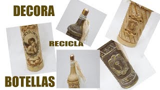 Reciclaje de botellas de cristal ,dos modelos estilo vintage -barroco