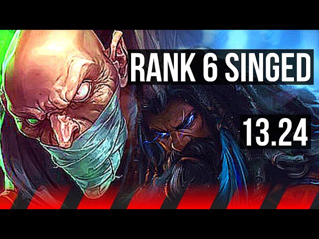 SINGED vs ILLAOI (TOP), Rank 4 Singed, 6/0/1, Dominating, EUW Grandmaster