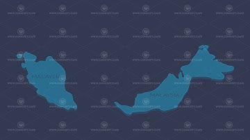 Malaysia animated map with alpha channel.