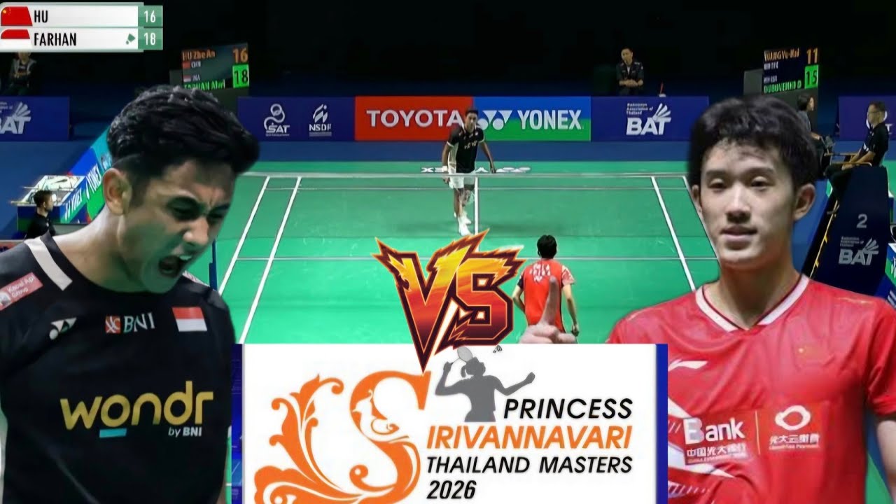 Alwi Farhan (INA) Kembali Bertanding Dengan Hu Zhe An (CHN) Di Babak 32 Besar Thailand Masters 2026