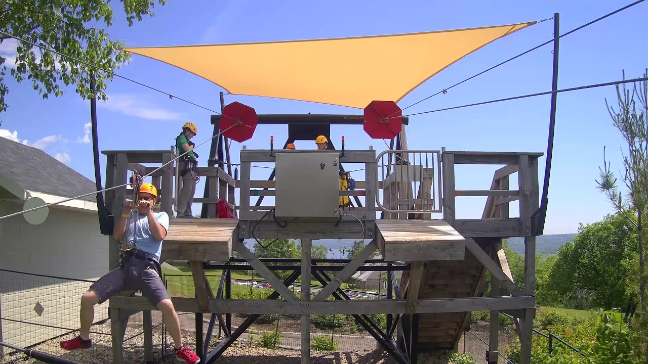 Zip lining across an 83 meter waterfall in Quebec 2019 YouTube