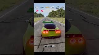 Car vs 500 MPH 💀 Instant Speed Test || Survival Impossible?#beamngdrive #crash #carcrash #speedtest