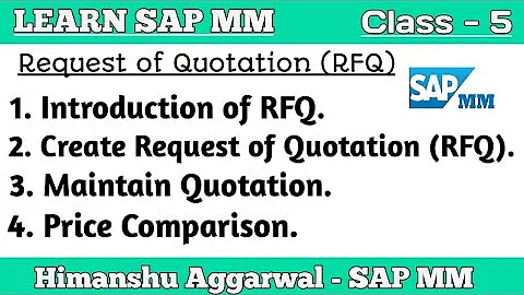 SAP MM - Request for Quotation RFQ Complete Process ||SAP MM Material Management Training